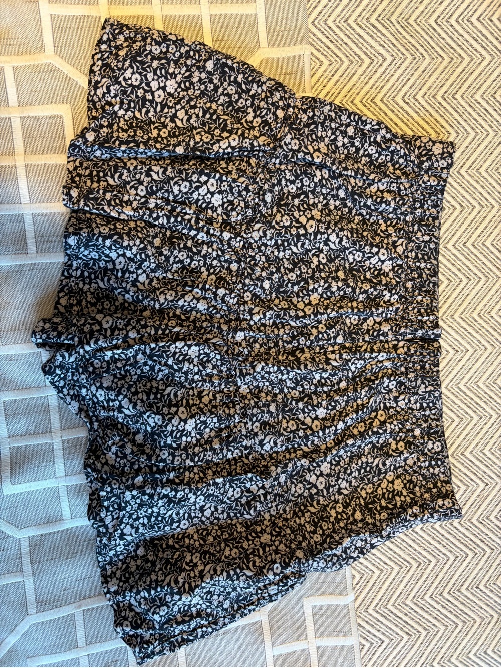 Urban Outfitters Black and White Floral Mini Skort